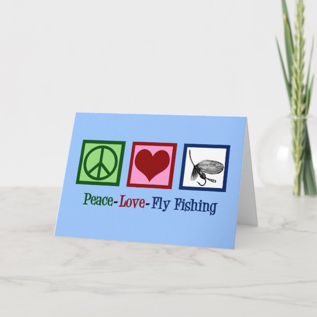 Peace Liebe Fischen Weihnachtsfischer Fischer Feiertagskarte (Vorderseite)