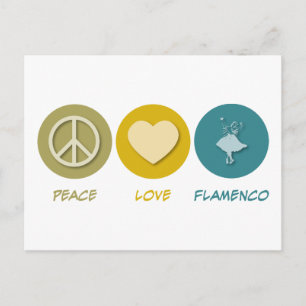Peace Liebe Flamenco Postkarte