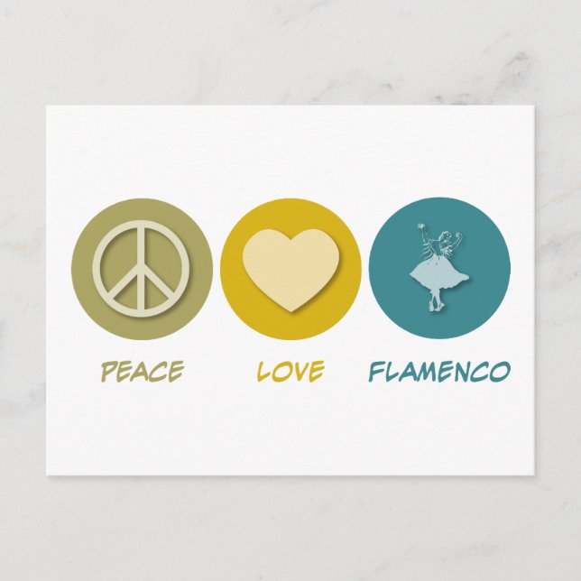 Peace Liebe Flamenco Postkarte (Vorderseite)