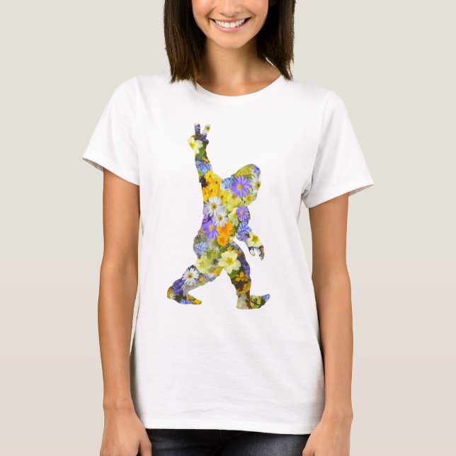 Peace Liebe Floral Bigfoot T - Shirt (Vorderseite)