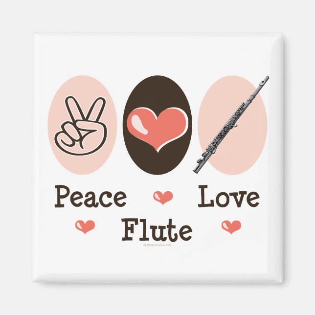 Peace Liebe Flute Magnet (Vorne)