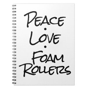 Peace Liebe Foam Rollers Spiral Notebook Notizblock