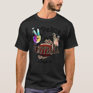 Peace Liebe Football Gaga Life Mama Oma Leopard T-Shirt