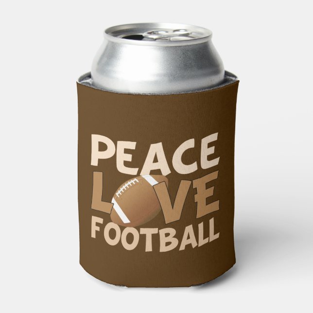 Peace Liebe Football kann kühlen Dosenkühler (Kanne Vorderseite)