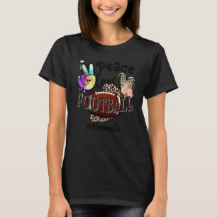 Peace Liebe Football Nanna Life Mama Oma Leopard T-Shirt