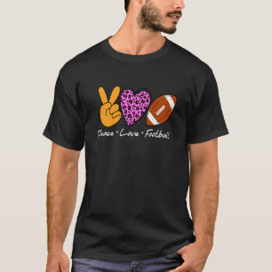 Peace Liebe Football Women Leopard Pattern Girls f T-Shirt