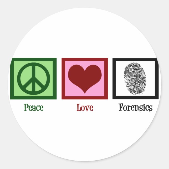 Peace Liebe Forensik Runder Aufkleber (Vorderseite)