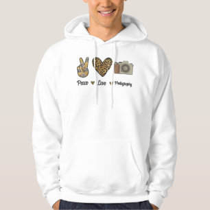 Peace Liebe Fotografy Camera Cameram Hoodie