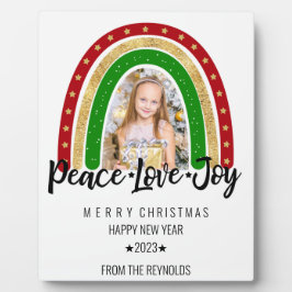 Peace Liebe Freude Frohe Weihnachts Rainbow Foto Fotoplatte