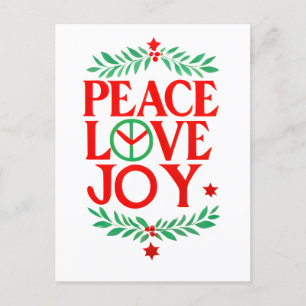 Peace Liebe Freude Weihnachten Feiertag Postkarte