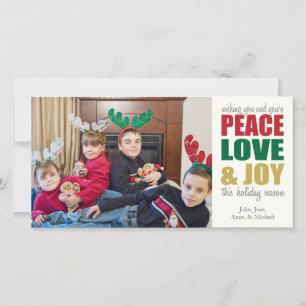 Peace Liebe & Freude Weihnachten Fotokarten