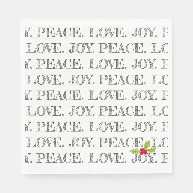 Peace Liebe Freude Weihnachten Weihnachten Feierta Serviette (Vorderseite)