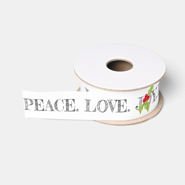 Peace Liebe Freude Weihnachten Weihnachten Heilige Ripsband (Spule)