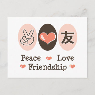 Peace Liebe Friendship Postcard Postkarte