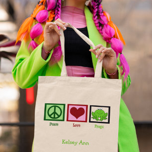 Peace Liebe Frogs Niedlich Custom Fross Lover Tragetasche