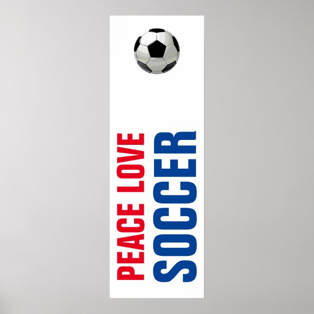 Peace Liebe Fußball Motivierend Fußballwerk Poster (Vorne)