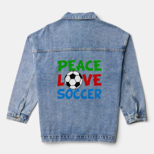 Peace Liebe Fußball Niedlich Kinder Jeansjacke