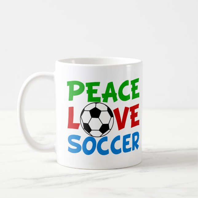 Peace Liebe Fußball Niedlich Kinder Kaffeetasse (Links)