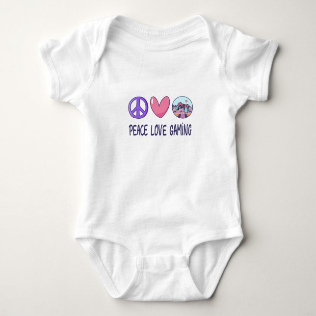 Peace Liebe Gaming Baby Strampler (Vorderseite)