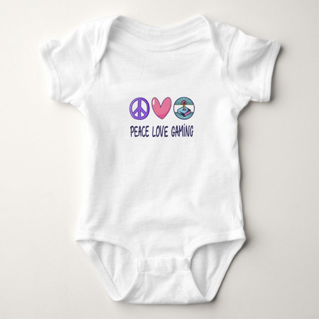 Peace Liebe Gaming Baby Strampler (Vorderseite)