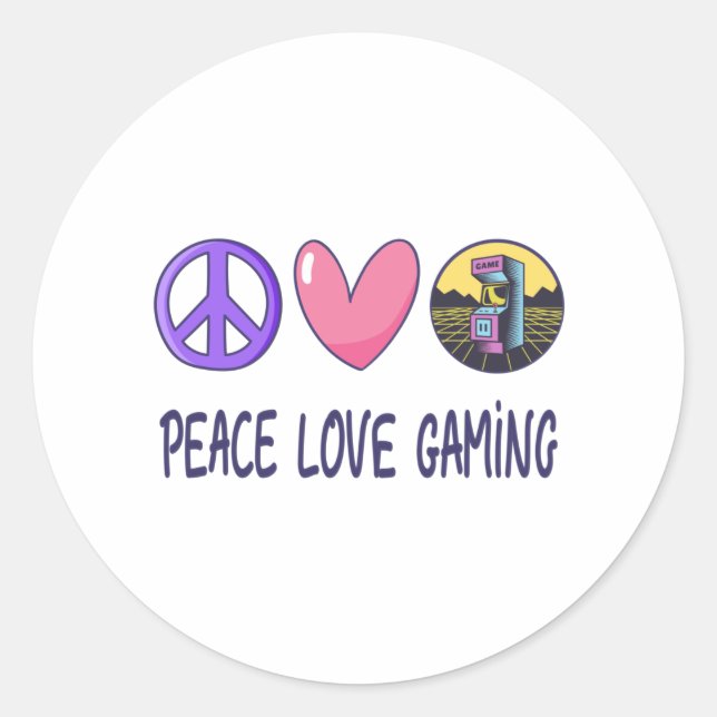 Peace Liebe Gaming Runder Aufkleber (Vorderseite)