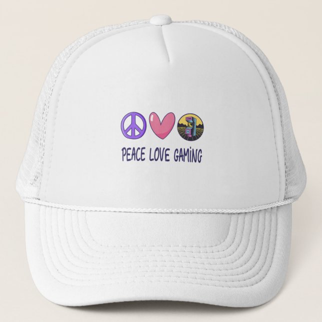 Peace Liebe Gaming Truckerkappe (Vorderseite)