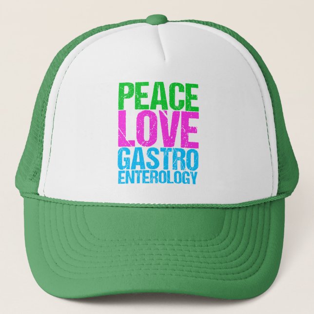 Peace Liebe Gastroenterology Truckerkappe (Vorderseite)