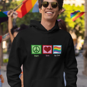 Peace Liebe Gay Pride Parade Regenbogenflagge Hoodie