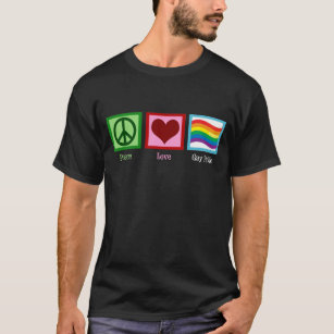 Peace Liebe Gay Pride Parade Regenbogenflagge T-Shirt