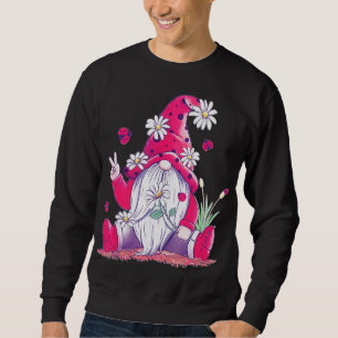 Peace Liebe Gnome Lady Bugs Hippie Gnomes Daisies  Sweatshirt