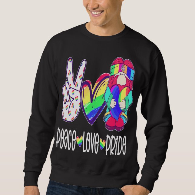 Peace Liebe Gnome Peace Liebe Gnomes Hearts Decor Sweatshirt (Vorderseite)