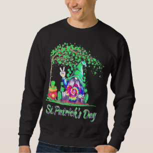Peace Liebe Gnome St. Patrick's Day Hippie Gnome D Sweatshirt