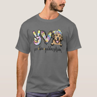 Peace Liebe Golden-Retriever Funny Dog Mama Mutter T-Shirt