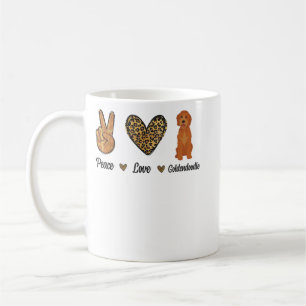 Peace Liebe Goldendoodle Leopard Lover Dog Pupp Kaffeetasse