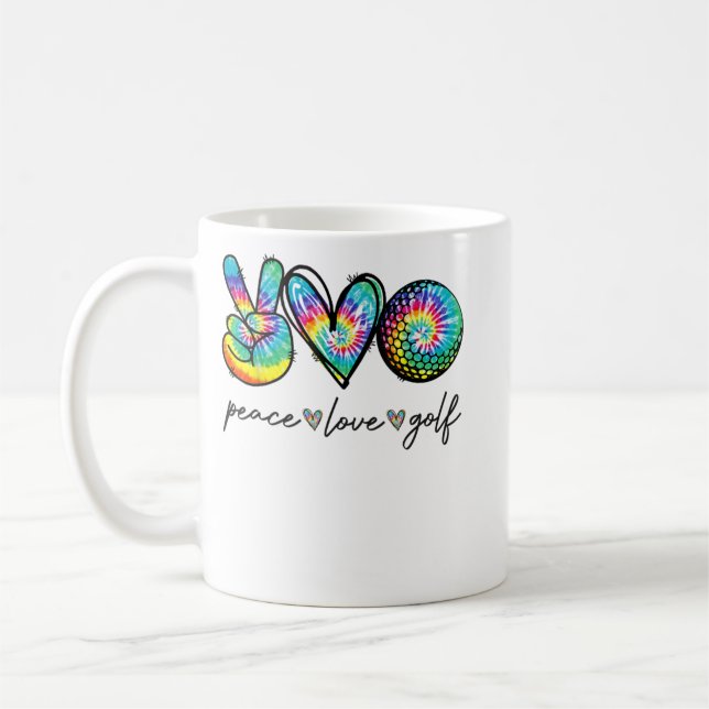 Peace Liebe Golf Gefärbte Krawatte Niedlich Golf L Kaffeetasse (Links)