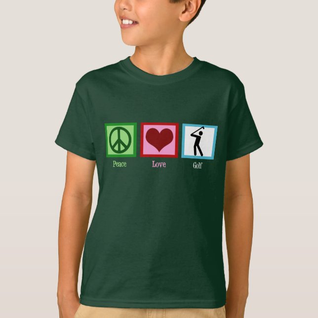 Peace Liebe Golf Kids T-Shirt (Vorderseite)