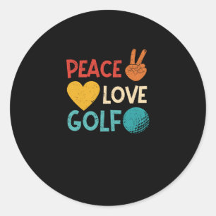 Peace Liebe Golf Lovers Fantastische Bergwelten im Runder Aufkleber