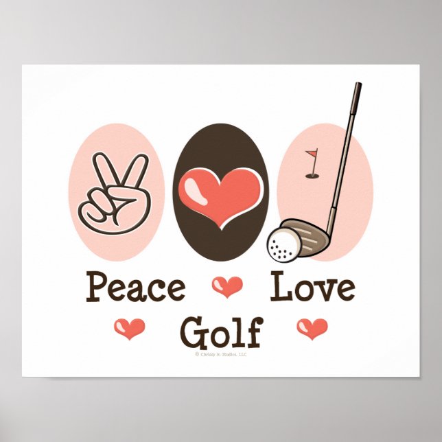 Peace Liebe Golf Poster (Vorne)