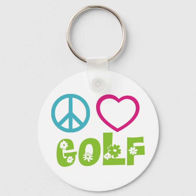 Peace Liebe Golf Schlüsselanhänger (Vorderseite)