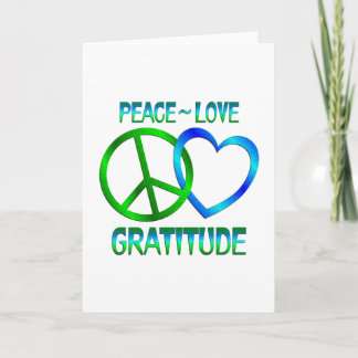 Peace Liebe GRATITUDE Dankeskarte