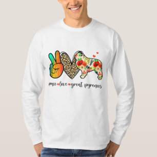 Peace Liebe Great Pyrenäen Funny for Dog Lover T-Shirt
