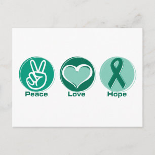 Peace Liebe Green Hope Postkarte