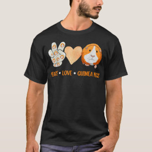 Peace Liebe Guinea Pigs Gift für Guinea Schweine L T-Shirt