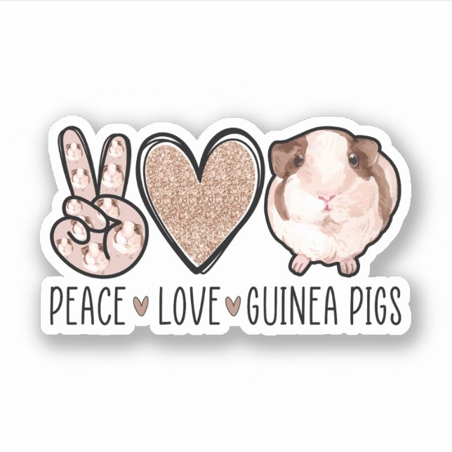 Peace Liebe Guinea Pigs Lover, Guinea Schweine Mam Aufkleber (Vorderseite)