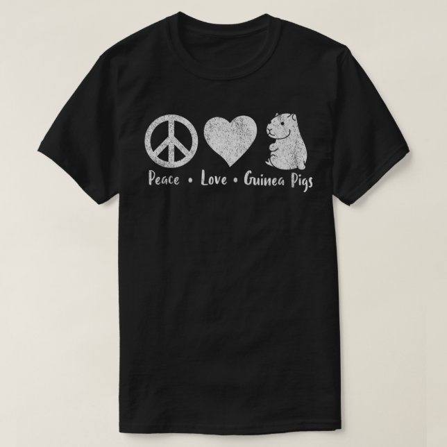Peace Liebe Guinea Schweine Lover Wheek Retro Prem T-Shirt (Design vorne)