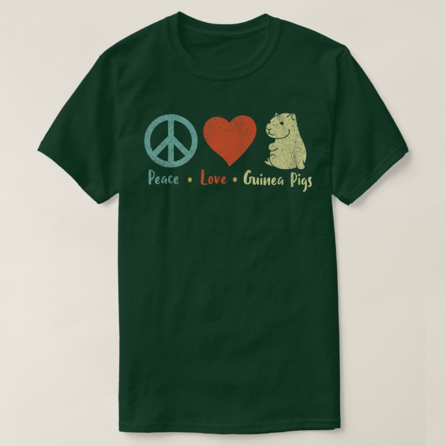 Peace Liebe Guinea Schweine Lover Wheek Retro Prem T-Shirt (Design vorne)