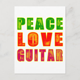 Peace Liebe Guitar Postkarte