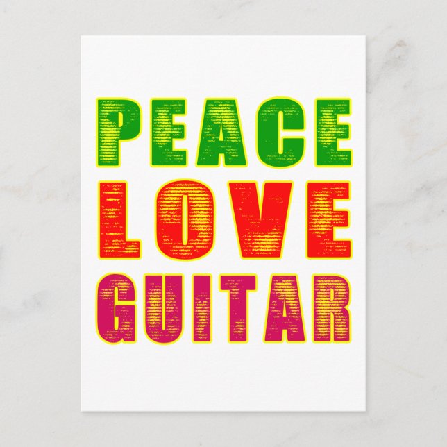 Peace Liebe Guitar Postkarte (Vorderseite)