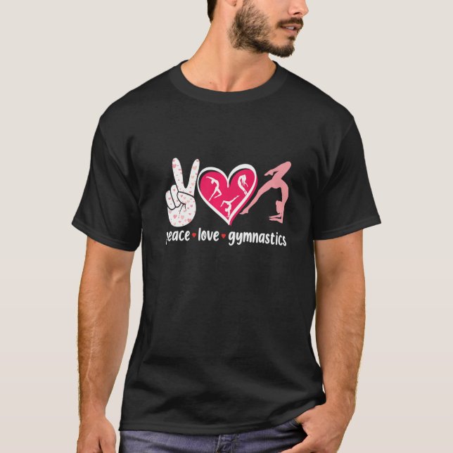 Peace Liebe Gymnastic Niedlich Tumbling Drehend Ca T-Shirt (Vorderseite)