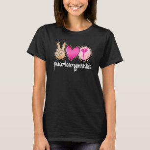 Peace Liebe Gymnastik Leopard Print Women Girls Gy T-Shirt